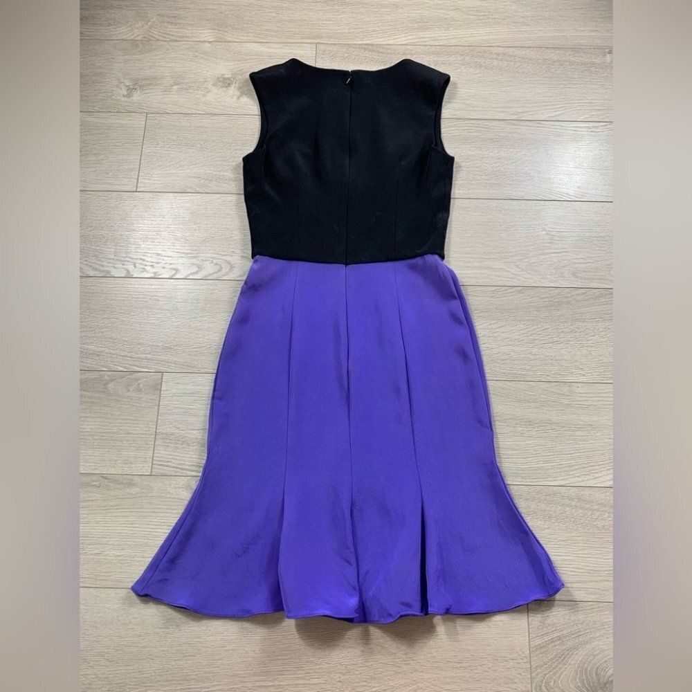 Jay Godfrey Black Purple Silk Sheath Cocktail Dress - Picture 3 of 11